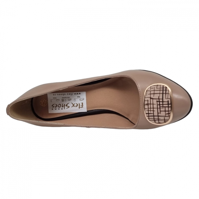 Pantofi Damă Eleganți Din Piele Naturală Bej 15030 [2]