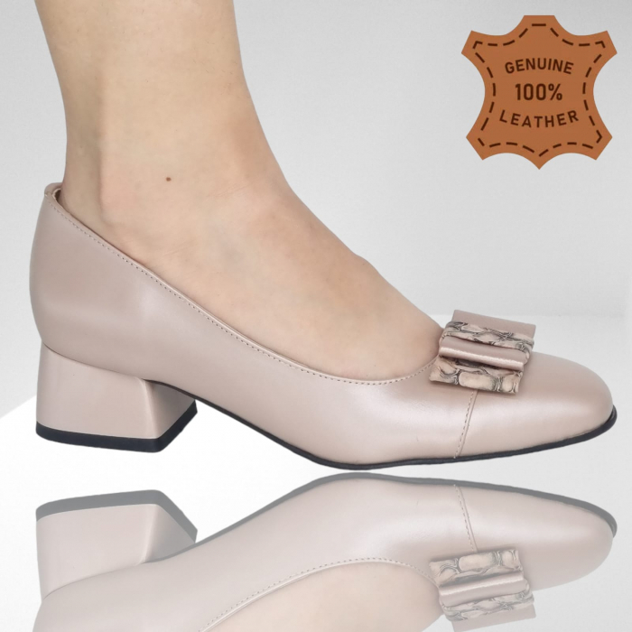 Pantofi Damă Eleganți Din Piele Naturală Cappuccino15036 [6]