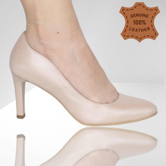 Pantofi Damă Eleganți Din Piele Naturală Nude 15043 [2]