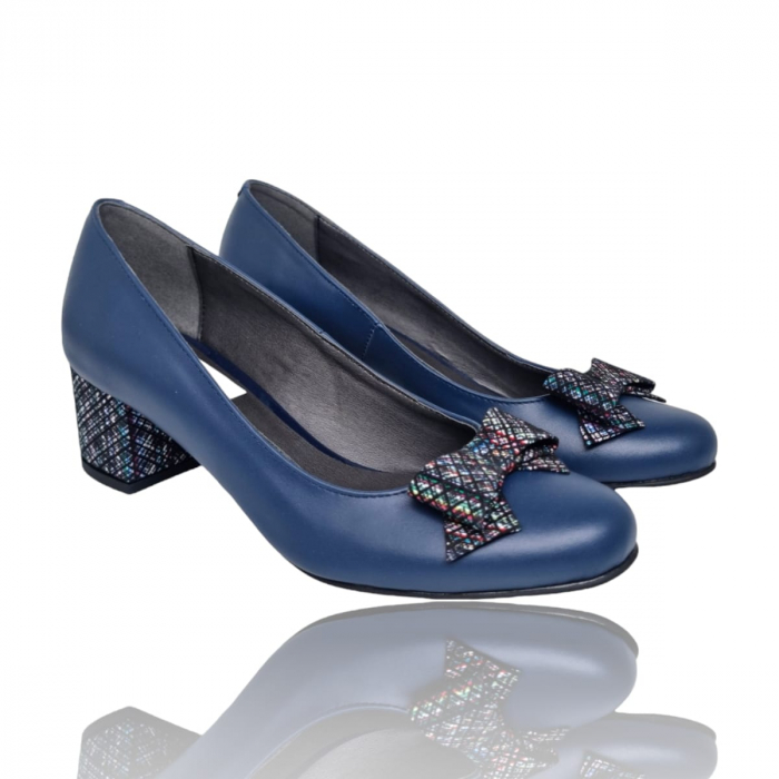 Pantofi Damă Eleganți Din Piele Naturală Blue 5068 [2]