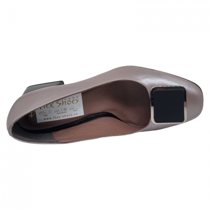 Pantofi Damă Eleganți Din Piele Naturală Gri Sidef 15095 [2]