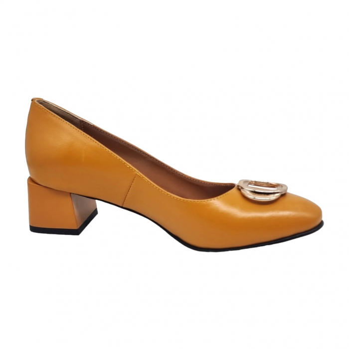 Pantofi Damă Eleganți Din Piele Naturală Mustar 16007 [2]