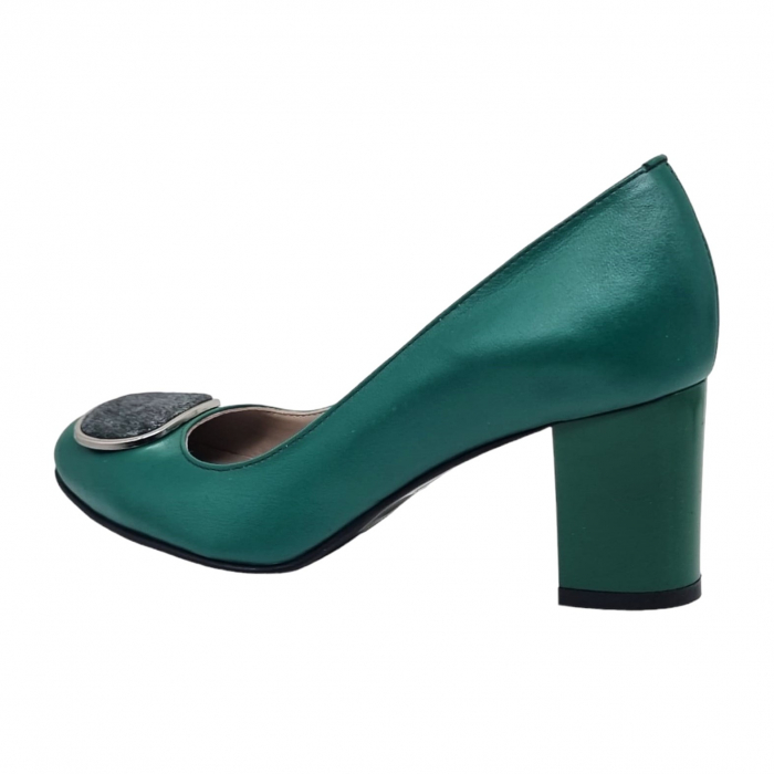 Pantofi Damă Eleganți Din Piele Naturală Verde 16021 [3]