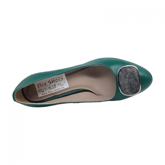 Pantofi Damă Eleganți Din Piele Naturală Verde 16021 [4]