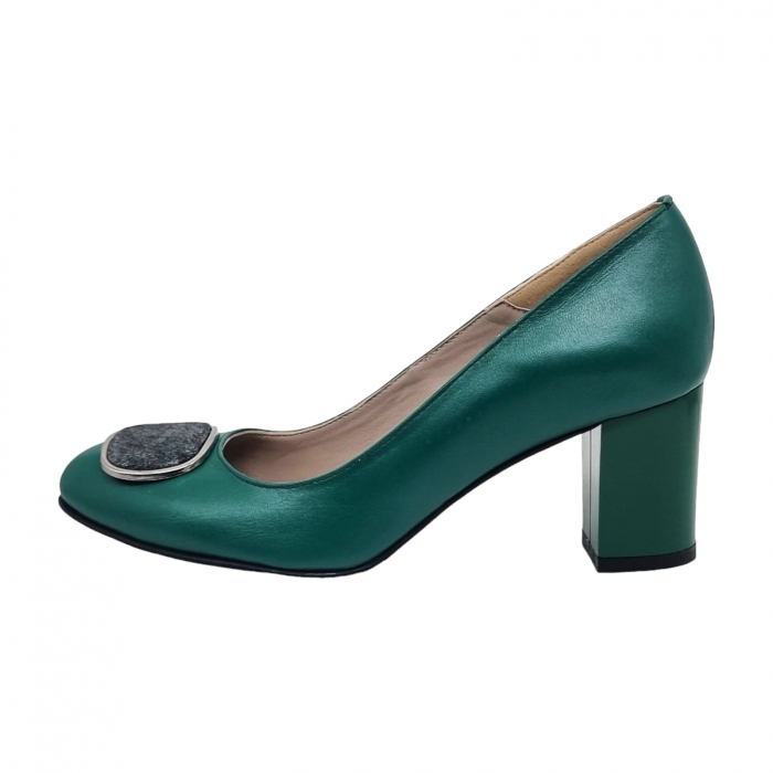 Pantofi Damă Eleganți Din Piele Naturală Verde 16021 [5]