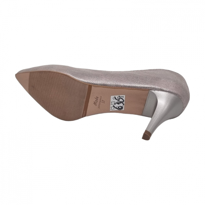 Pantofi Damă Eleganți Din Piele Naturală Aurie 16023 [3]