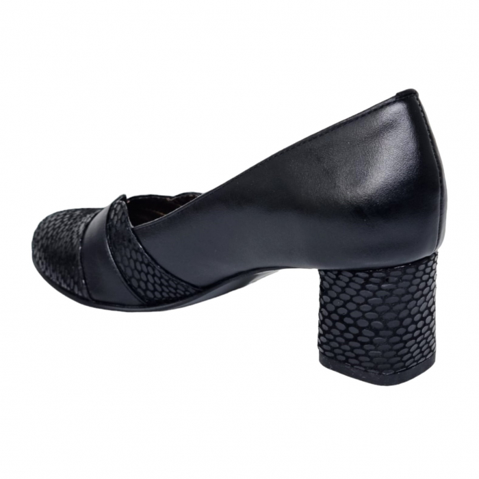 Pantofi Damă Eleganți Din Piele Naturală Neagră 16029 [8]