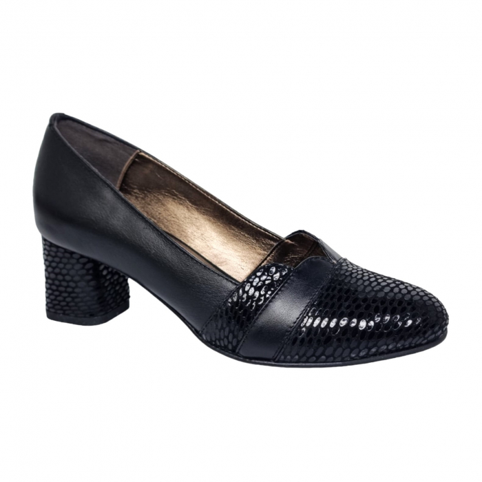 Pantofi Damă Eleganți Din Piele Naturală Neagră 16029 [7]