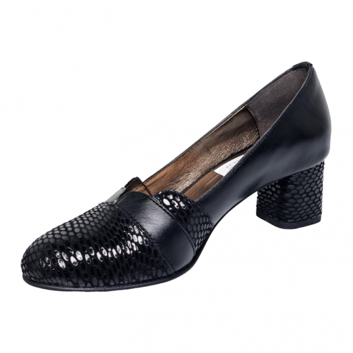 Pantofi Damă Eleganți Din Piele Naturală Neagră 16029 [12]