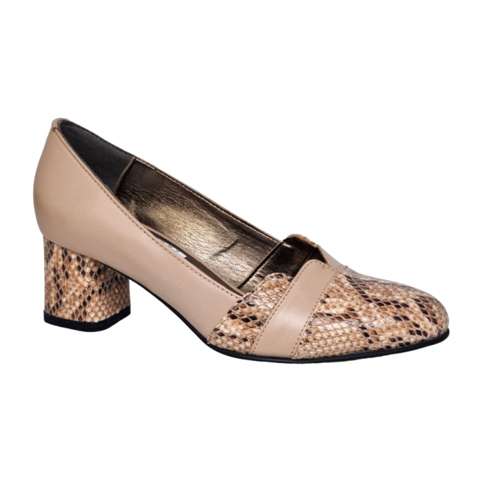 Pantofi Damă Eleganți Din Piele Naturală Nude Cr 16041 [6]