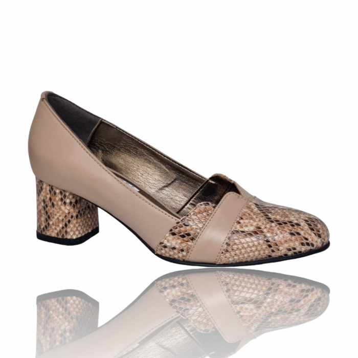 Pantofi Damă Eleganți Din Piele Naturală Nude Cr 16041 [11]