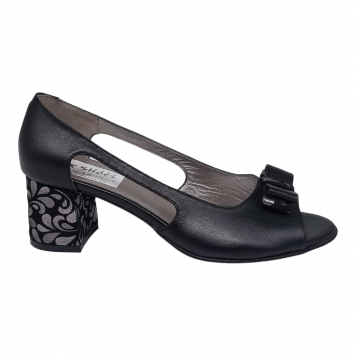 Pantofi Damă Eleganți Din Piele Naturală Neagra 16259 [9]