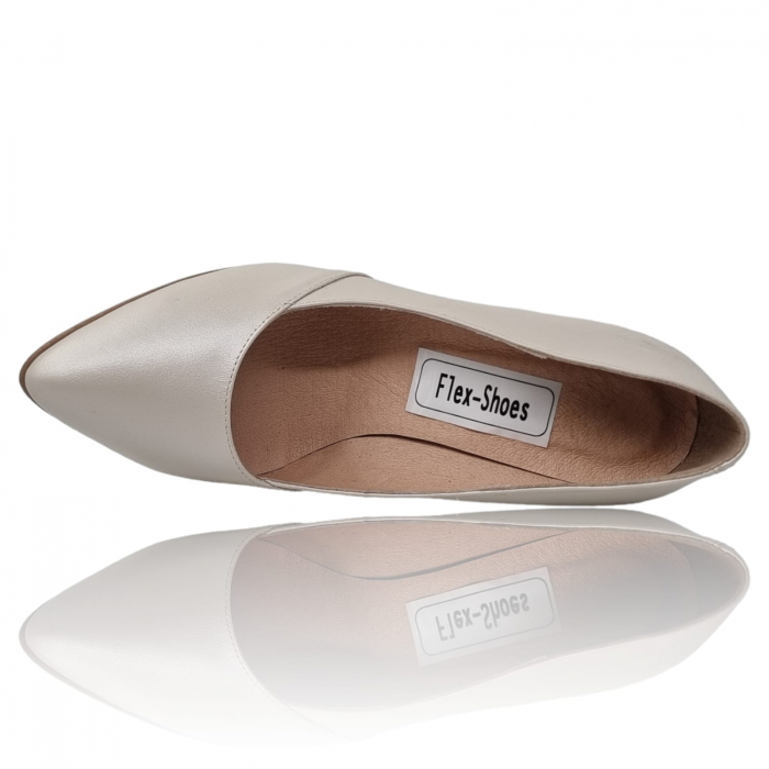 Pantofi Damă Eleganți Din Piele Naturală Crem 3190 [6]