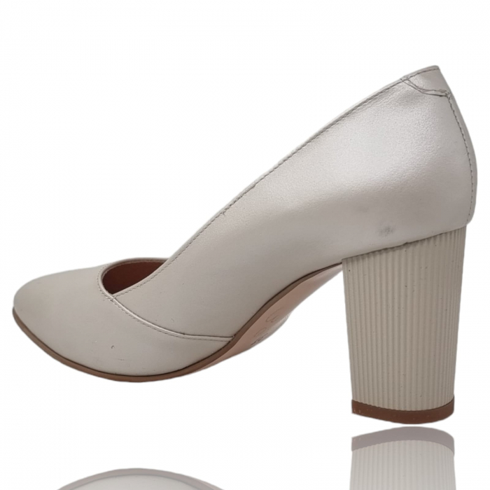 Pantofi Damă Eleganți Din Piele Naturală Crem 3190 [3]