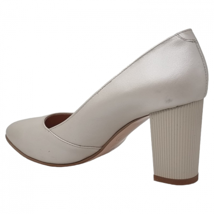 Pantofi Damă Eleganți Din Piele Naturală Crem 3190 [10]