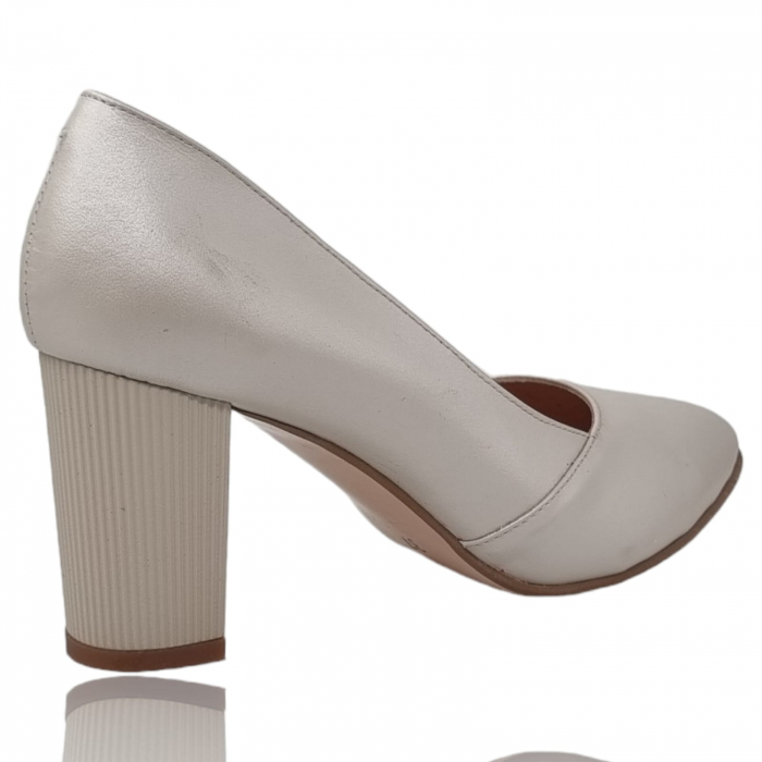 Pantofi Damă Eleganți Din Piele Naturală Crem 3190 [4]