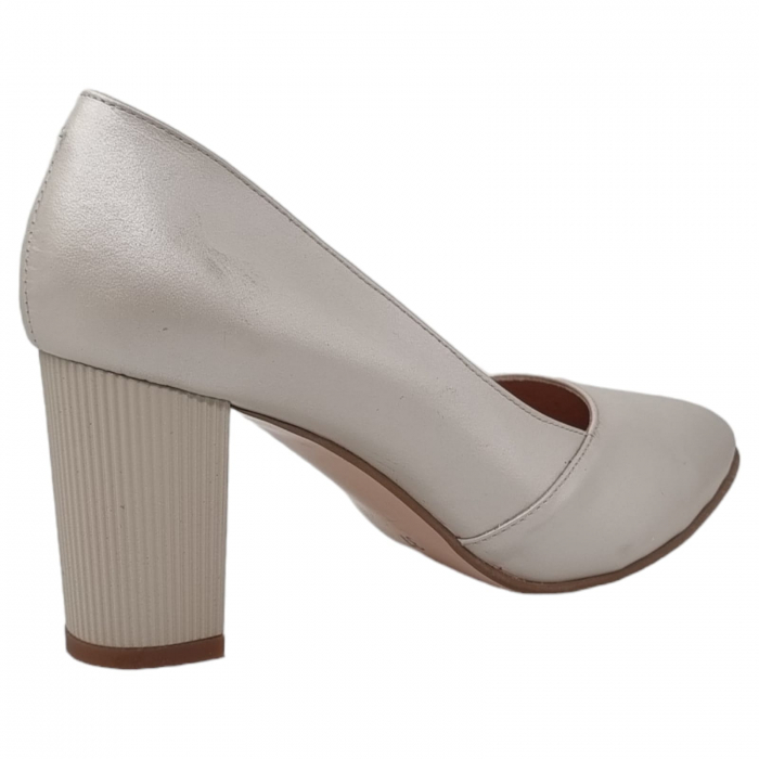 Pantofi Damă Eleganți Din Piele Naturală Crem 3190 [11]
