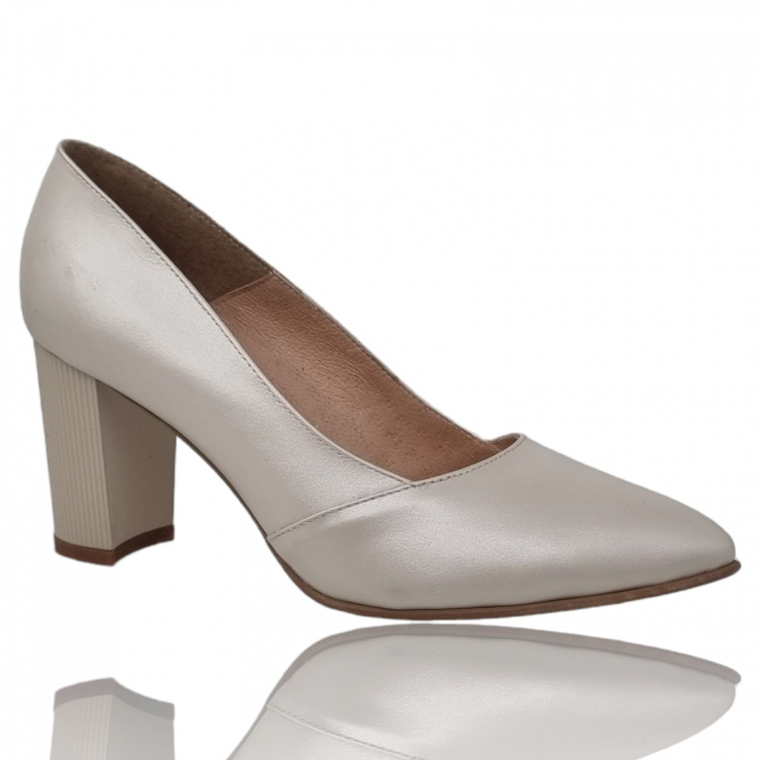 Pantofi Damă Eleganți Din Piele Naturală Crem 3190 [5]