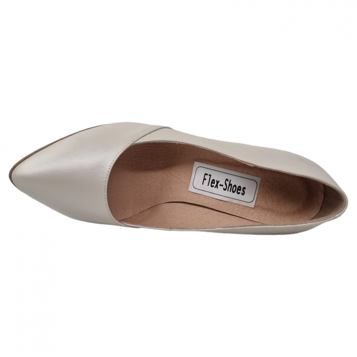 Pantofi Damă Eleganți Din Piele Naturală Crem 3190 [13]