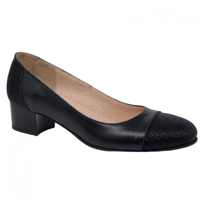 Pantofi Damă Eleganți Din Piele Naturală Neagră 3208 [9]