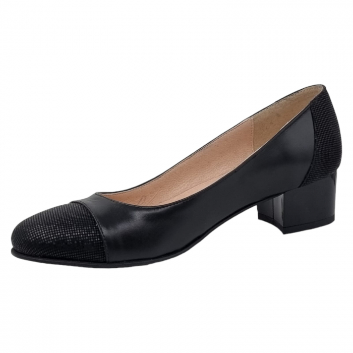 Pantofi Damă Eleganți Din Piele Naturală Neagră 3208 [10]