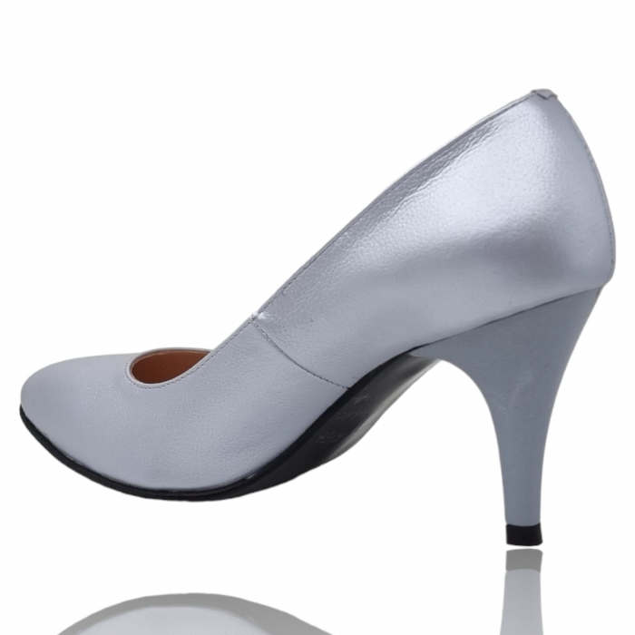 Pantofi Damă Eleganți Din Piele Naturală Gri Sidef 3215 [5]