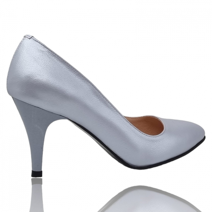 Pantofi Damă Eleganți Din Piele Naturală Gri Sidef 3215 [4]