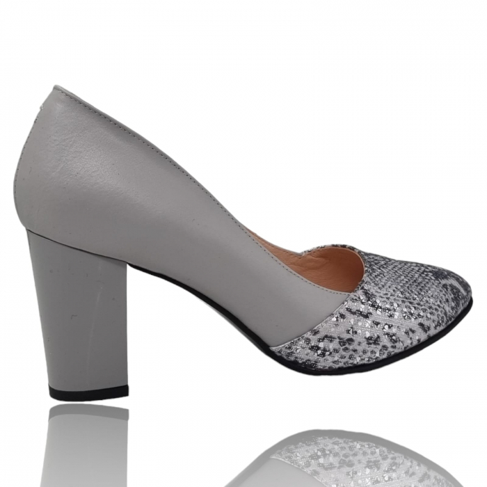 Pantofi Damă Eleganți Din Piele Naturală Gri 3227 [4]