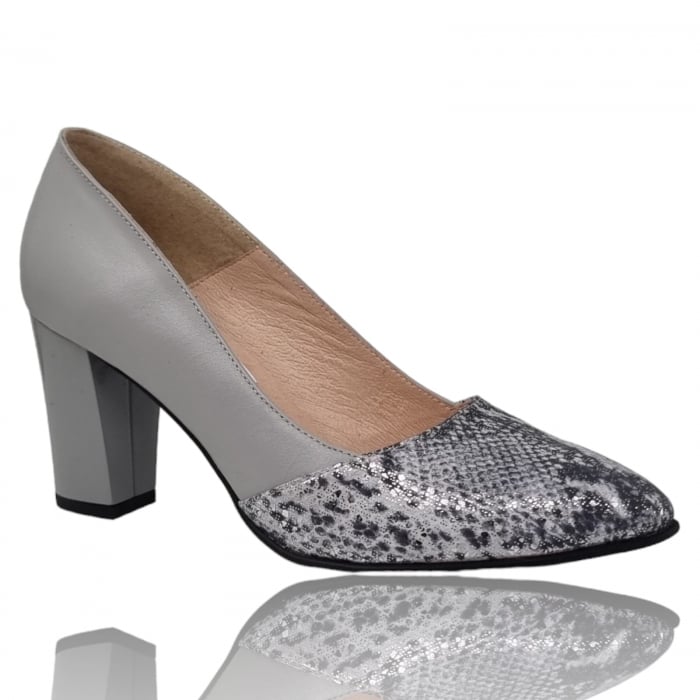Pantofi Damă Eleganți Din Piele Naturală Gri 3227 [7]