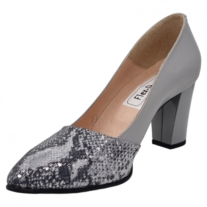 Pantofi Damă Eleganți Din Piele Naturală Gri 3227 [10]