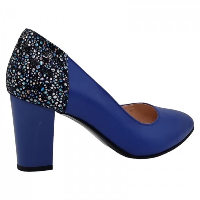 Pantofi Damă Eleganți Din Piele Naturală Albastru 3234 [12]