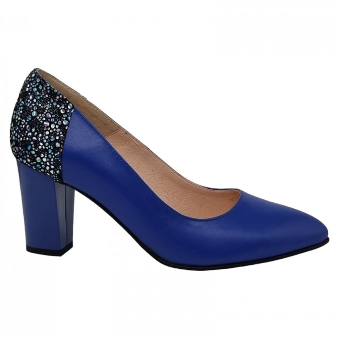 Pantofi Damă Eleganți Din Piele Naturală Albastru 3234 [8]