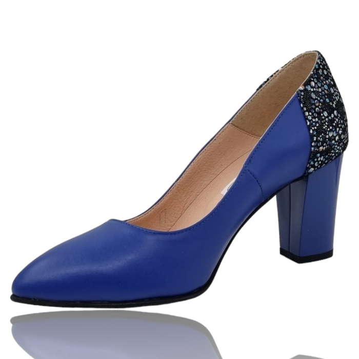 Pantofi Damă Eleganți Din Piele Naturală Albastru 3234 [4]