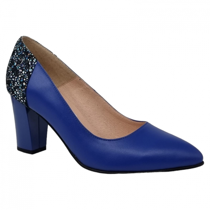Pantofi Damă Eleganți Din Piele Naturală Albastru 3234 [10]