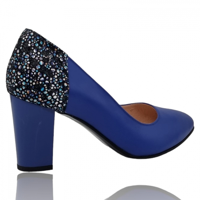 Pantofi Damă Eleganți Din Piele Naturală Albastru 3234 [5]