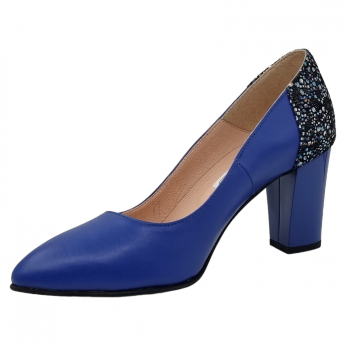 Pantofi Damă Eleganți Din Piele Naturală Albastru 3234 [11]