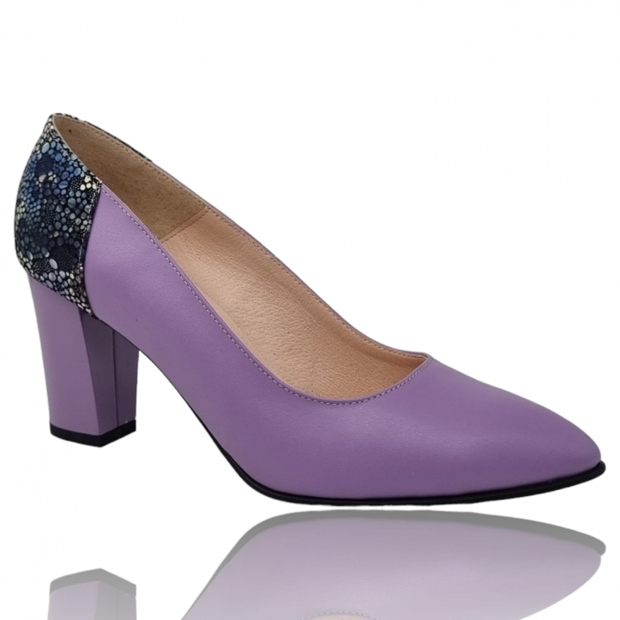 Pantofi Damă Eleganți Din Piele Naturală Lila 3235 [3]