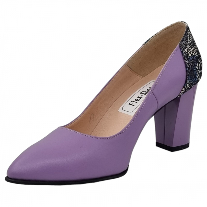 Pantofi Damă Eleganți Din Piele Naturală Lila 3235 [11]