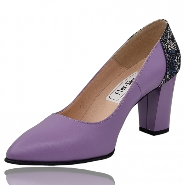 Pantofi Damă Eleganți Din Piele Naturală Lila 3235 [4]