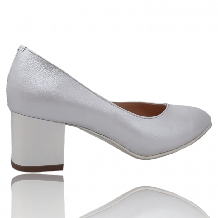 Pantofi Damă Eleganți Din Piele Naturală Albă 3241 [3]