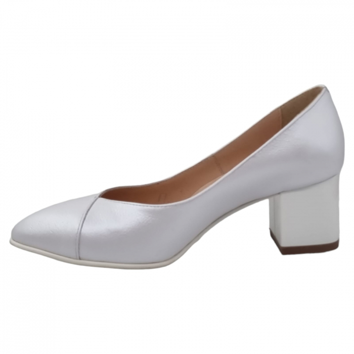 Pantofi Damă Eleganți Din Piele Naturală Albă 3241 [9]