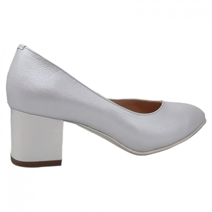 Pantofi Damă Eleganți Din Piele Naturală Albă 3241 [13]