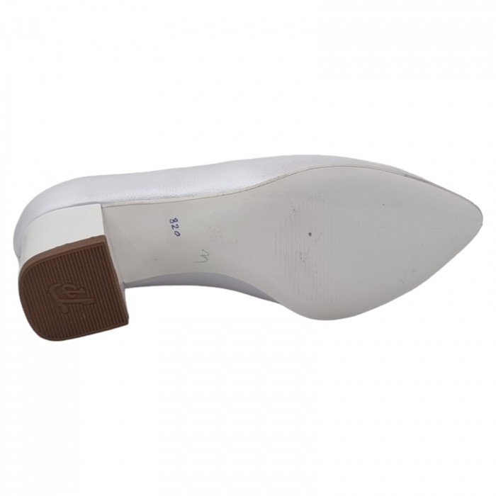Pantofi Damă Eleganți Din Piele Naturală Albă 3241 [14]