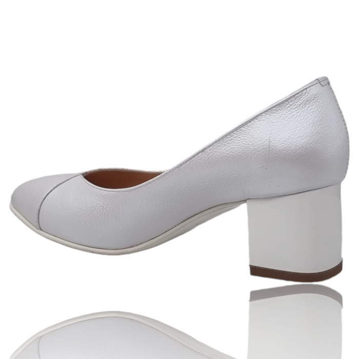 Pantofi Damă Eleganți Din Piele Naturală Albă 3241 [6]