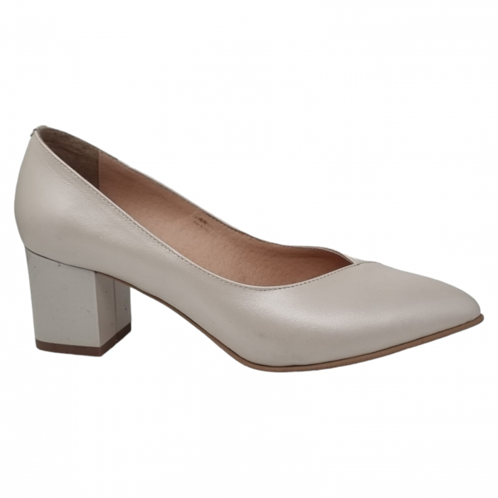 Pantofi Damă Eleganți Din Piele Naturală Bej 3242 [7]