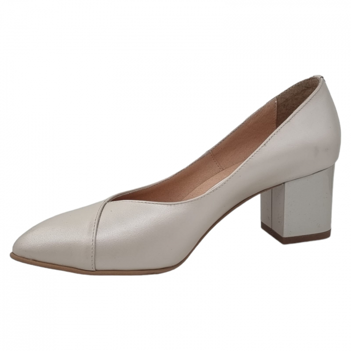 Pantofi Damă Eleganți Din Piele Naturală Bej 3242 [8]