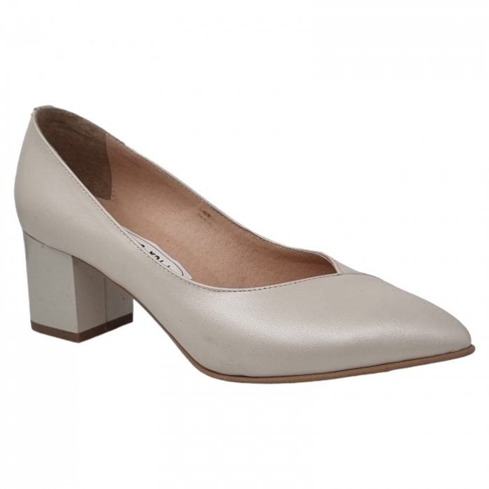 Pantofi Damă Eleganți Din Piele Naturală Bej 3242 [9]