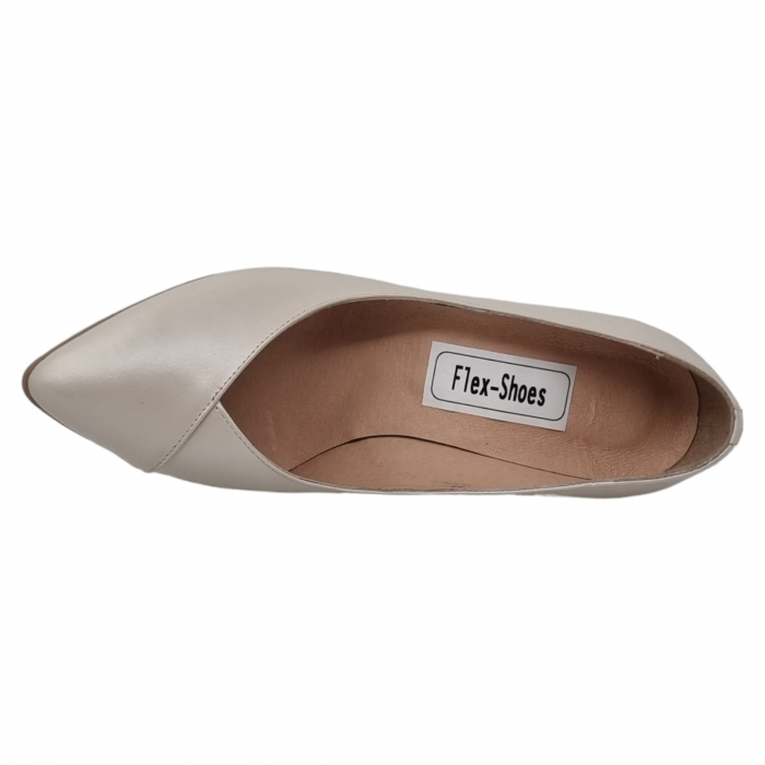 Pantofi Damă Eleganți Din Piele Naturală Bej 3242 [11]