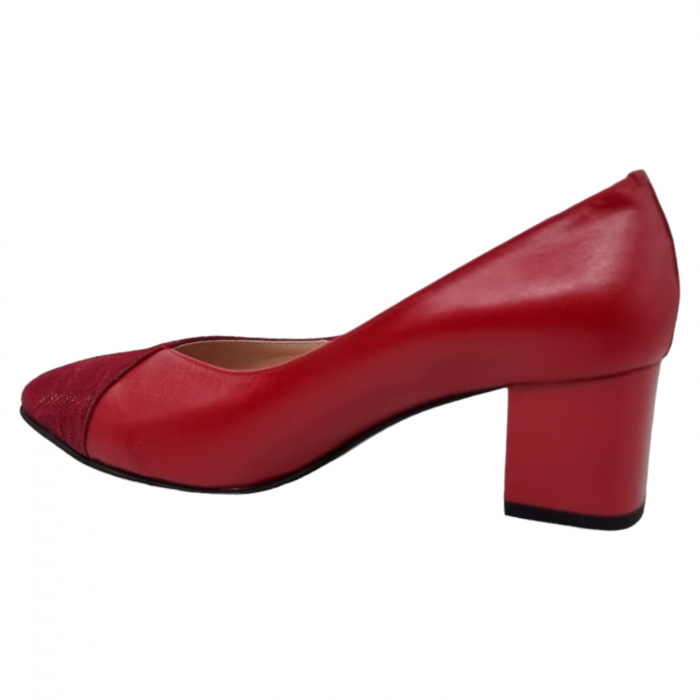 Pantofi Damă Eleganți Din Piele Naturală Roșie Imp 3246 [8]