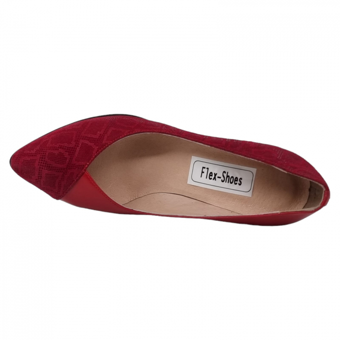 Pantofi Damă Eleganți Din Piele Naturală Roșie Imp 3246 [12]